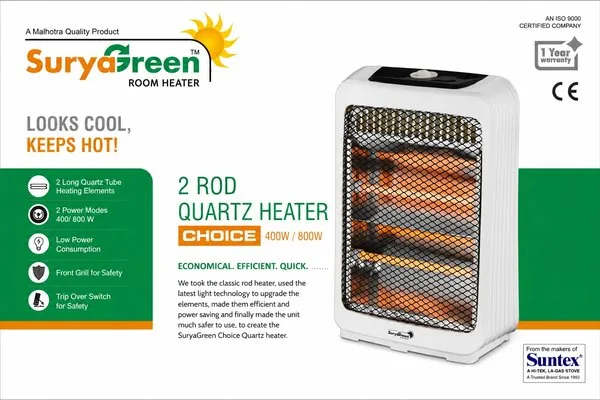 2 Rod Quartz Heater — SuryaGreen Room Heater
